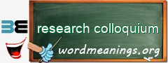 WordMeaning blackboard for research colloquium